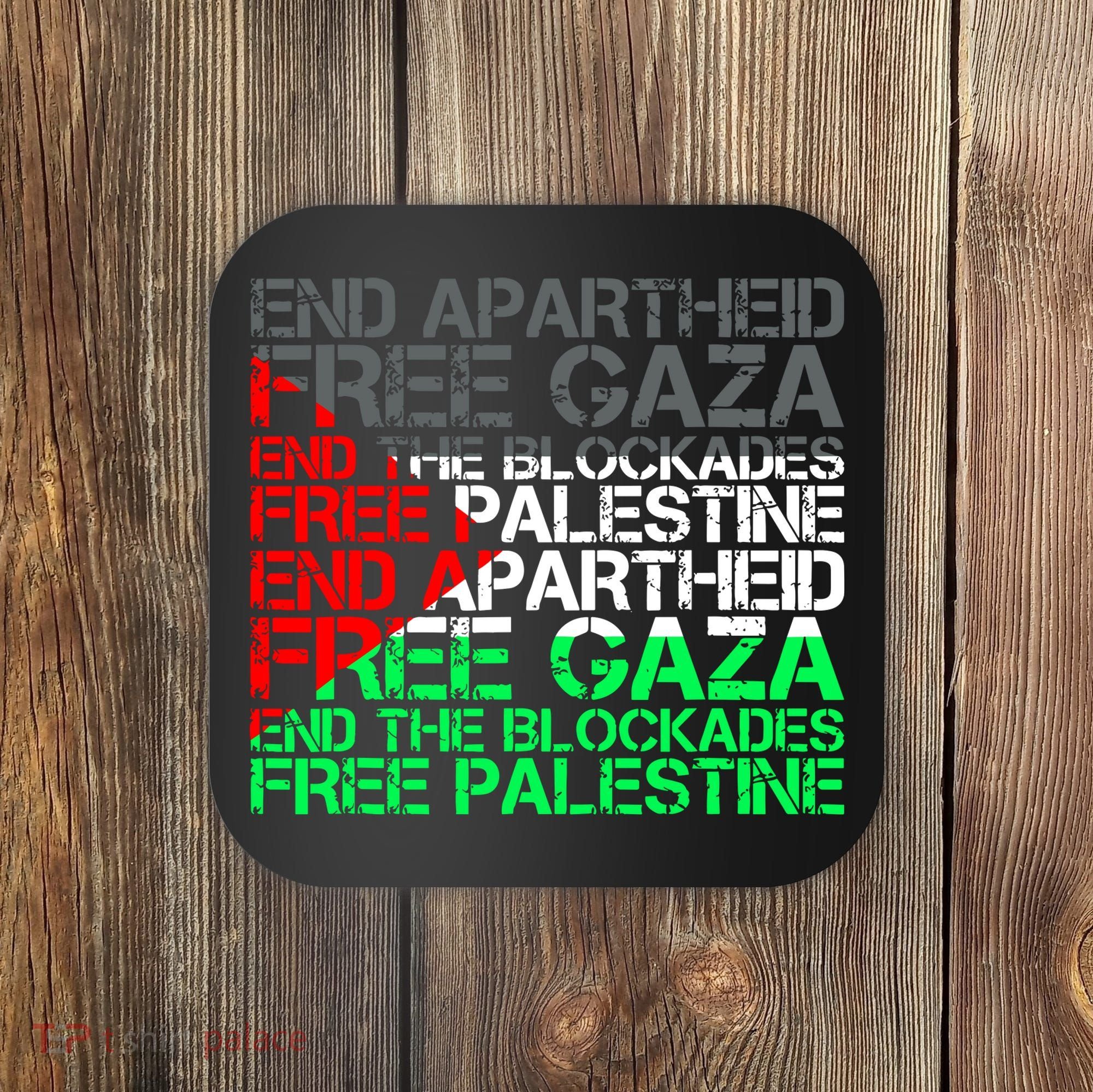 Free Palestine Arabic Palestine Gaza Jerusalem Support Flag Coaster