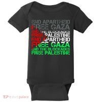 Free Palestine Arabic Palestine Gaza Jerusalem Support Flag Baby Bodysuit thumb 0