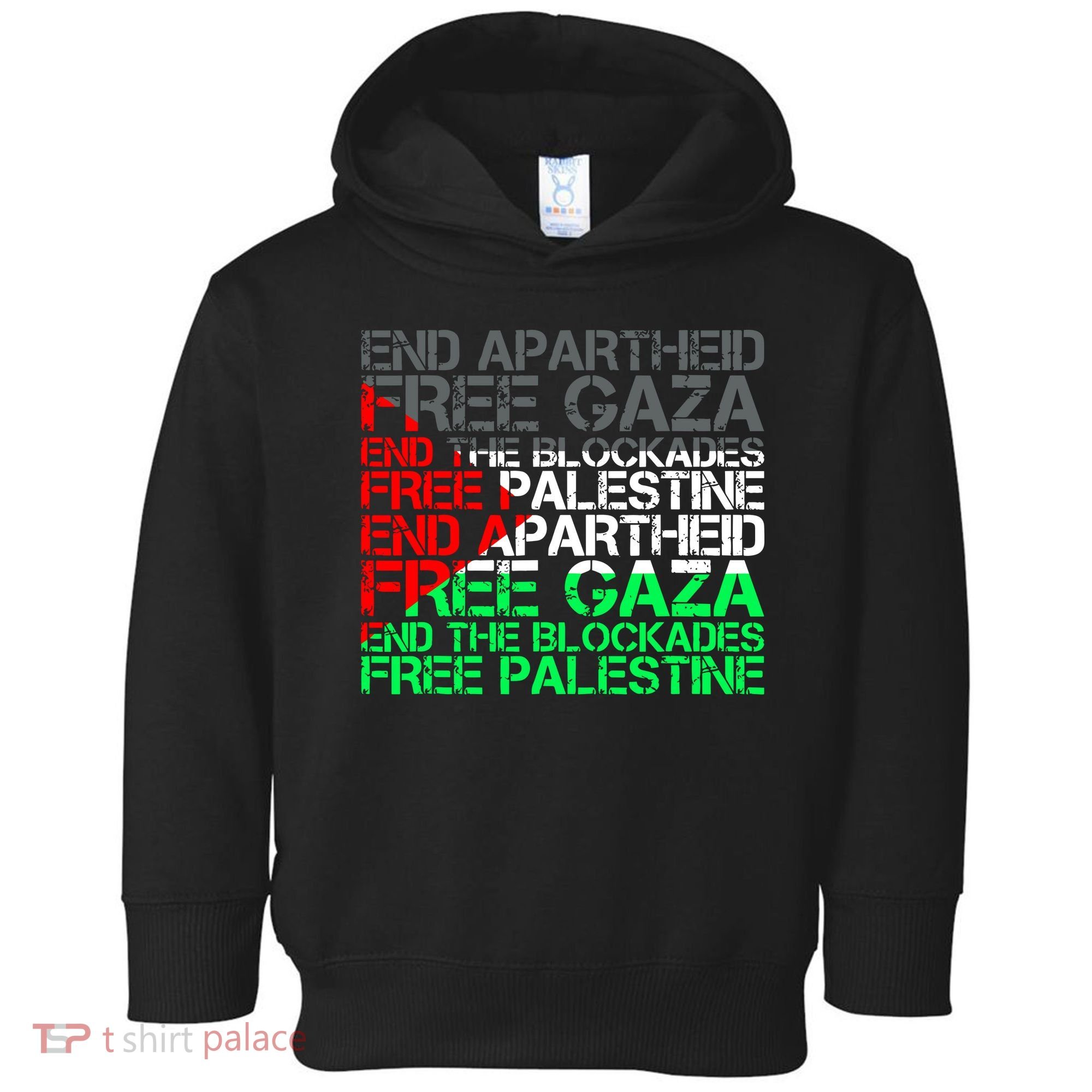 Free Palestine Arabic Palestine Gaza Jerusalem Support Flag Toddler Hoodie