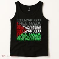 Free Palestine Arabic Palestine Gaza Jerusalem Support Flag Tank Top thumb 2