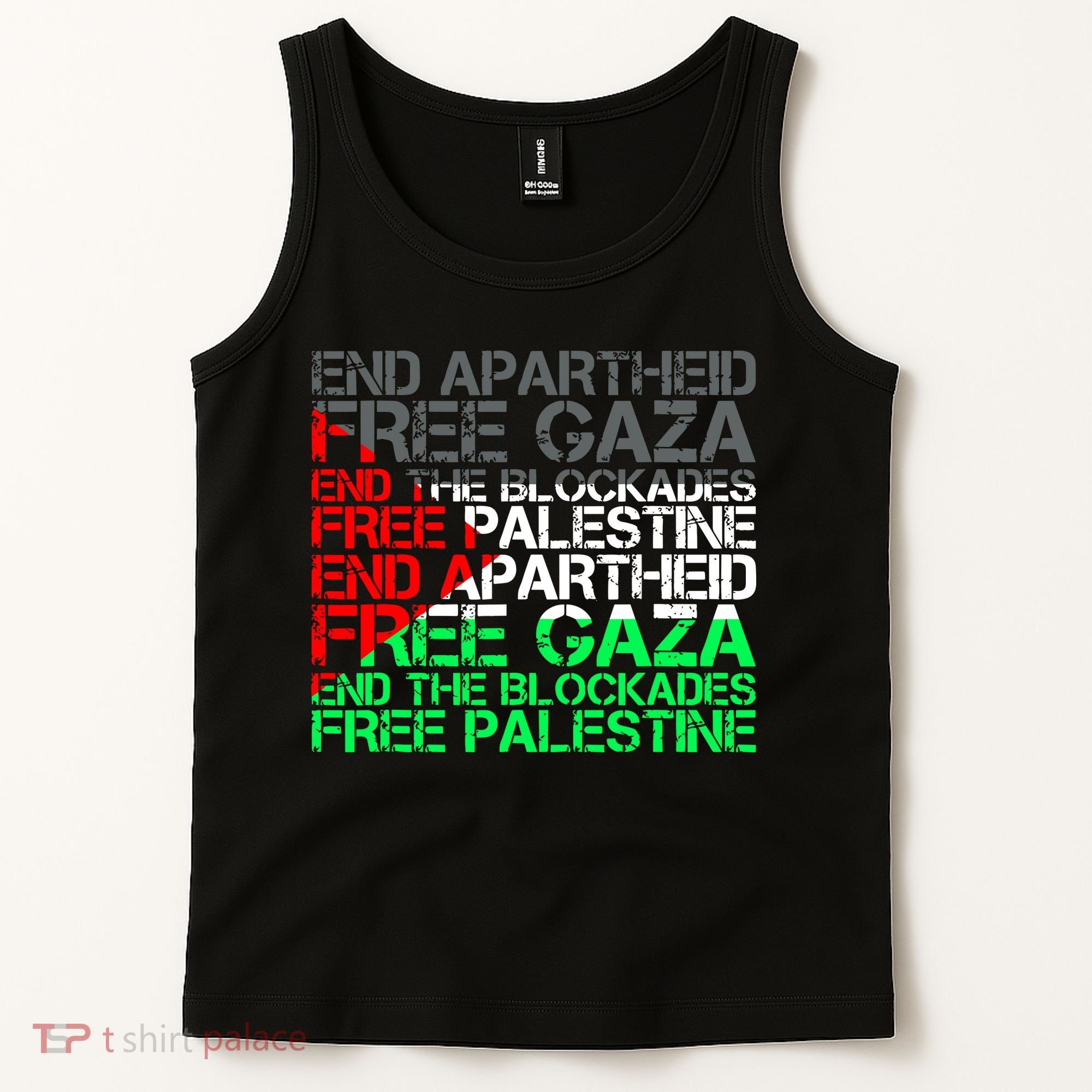 Free Palestine Arabic Palestine Gaza Jerusalem Support Flag Tank Top