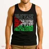 Free Palestine Arabic Palestine Gaza Jerusalem Support Flag Tank Top thumb 3