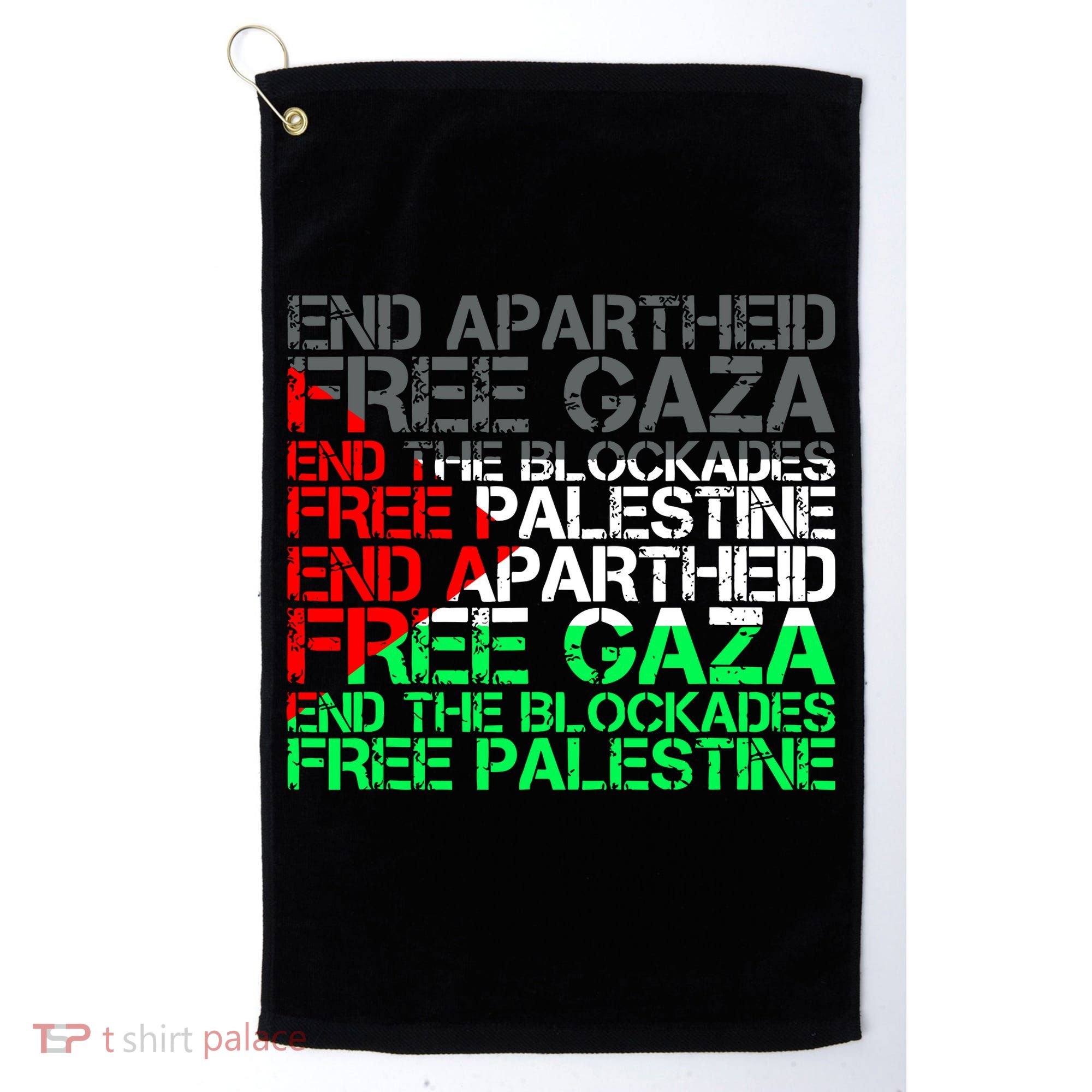 Free Palestine Arabic Palestine Gaza Jerusalem Support Flag Golf Towel