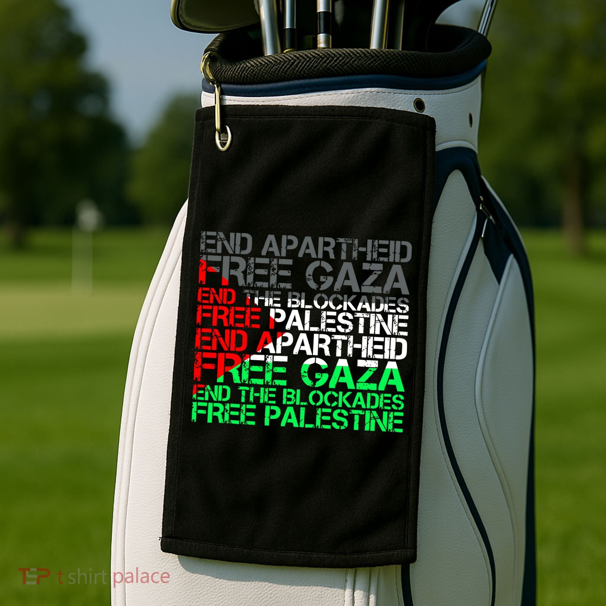 Free Palestine Arabic Palestine Gaza Jerusalem Support Flag Golf Towel