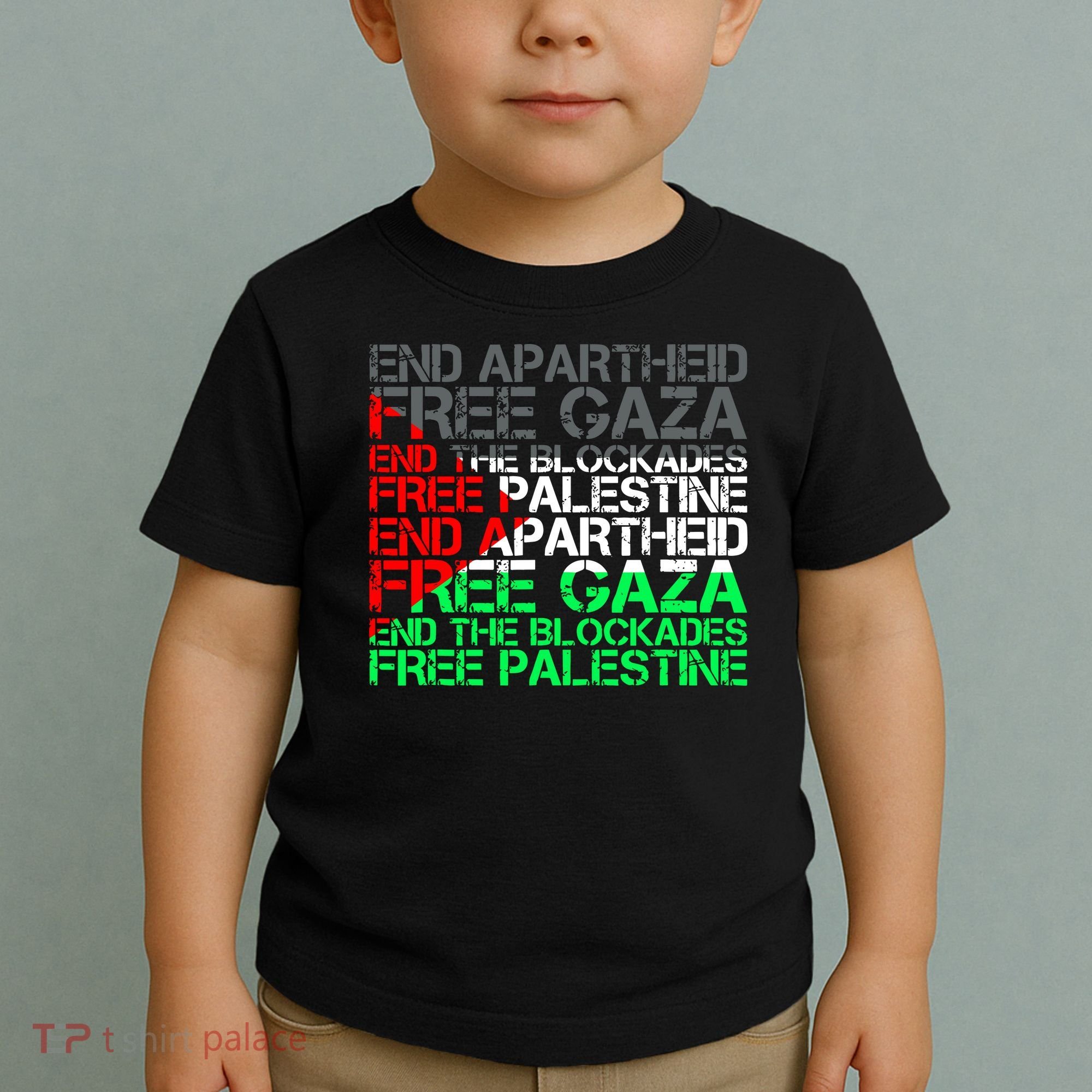 Free Palestine Arabic Palestine Gaza Jerusalem Support Flag Toddler T-Shirt
