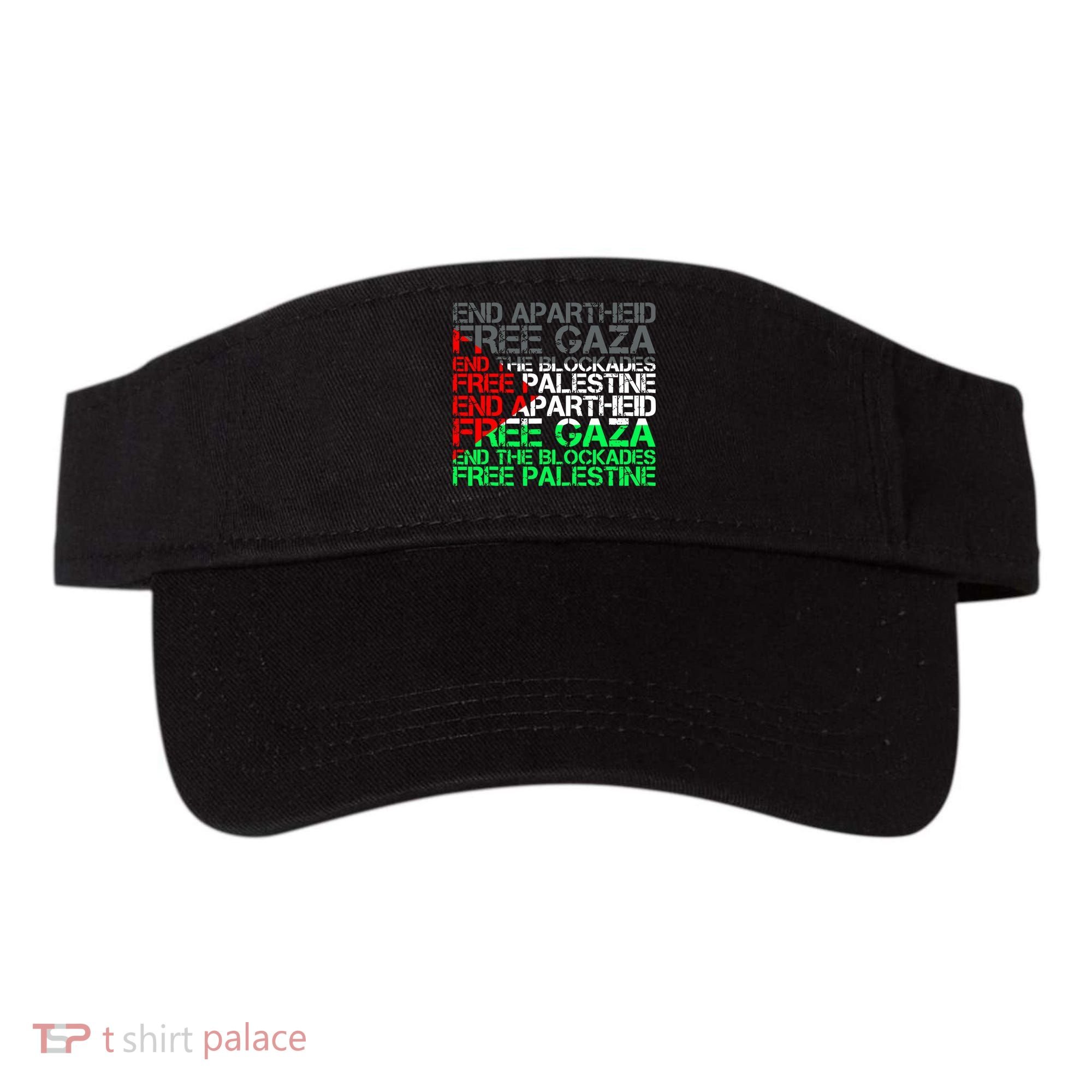 Free Palestine Arabic Palestine Gaza Jerusalem Support Flag Visor