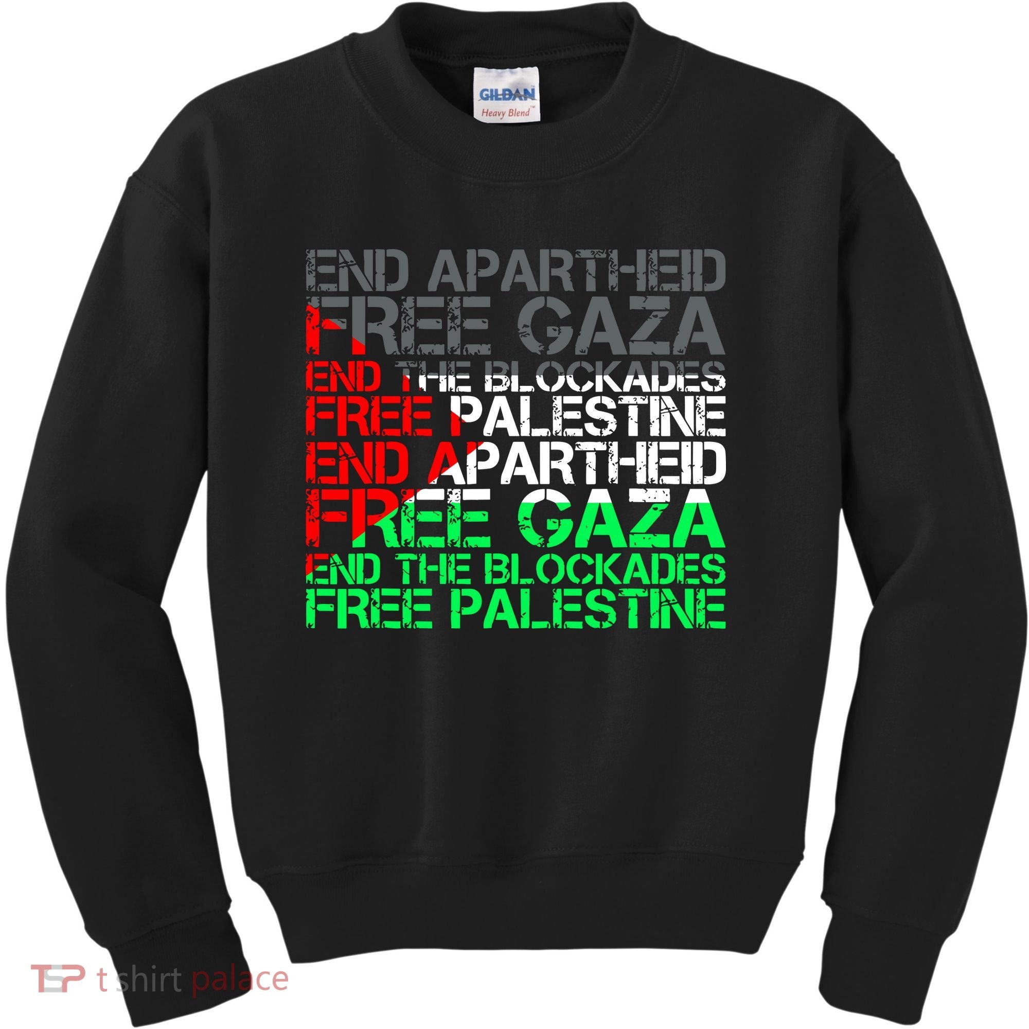 Free Palestine Arabic Palestine Gaza Jerusalem Support Flag Kids Sweatshirt