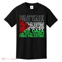 Free Palestine Arabic Palestine Gaza Jerusalem Support Flag Kids T-Shirt thumb 0