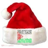 Free Palestine Arabic Palestine Gaza Jerusalem Support Flag Santa Hat thumb 0