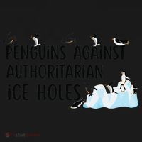 Funny Penguins Against Authoritarian Ice Holes Protest Women's Hoodie thumb 2