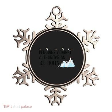 Funny Penguins Against Authoritarian Ice Holes Protest Ornament