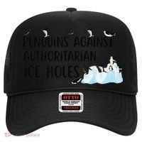 Funny Penguins Against Authoritarian Ice Holes Protest Hat thumb 0