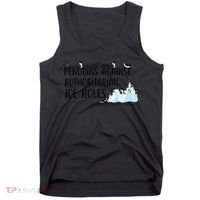 Funny Penguins Against Authoritarian Ice Holes Protest Tank Top thumb 0