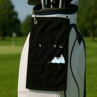 Funny Penguins Against Authoritarian Ice Holes Protest Golf Towel thumb 2