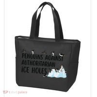 Funny Penguins Against Authoritarian Ice Holes Protest Tote Bag thumb 3