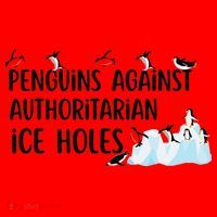 Funny Penguins Against Authoritarian Ice Holes Protest Santa Hat thumb 1