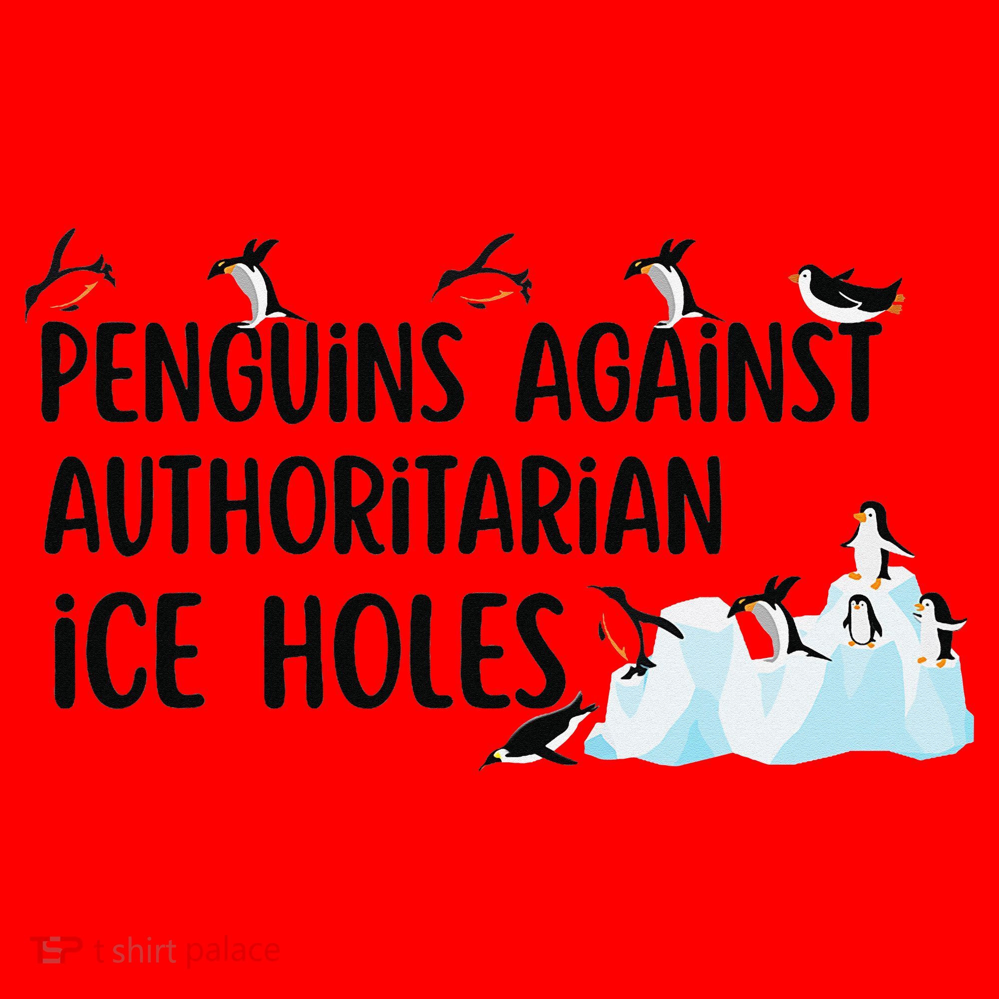 Funny Penguins Against Authoritarian Ice Holes Protest Santa Hat