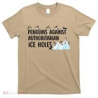 Funny Penguins Against Authoritarian Ice Holes Protest T-Shirt thumb 0