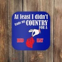Funny Proamerica Antitrump American Usa Flag Democracy Coaster thumb 0
