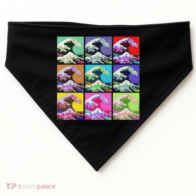 Fine Pop Art Great Wave Retro USA-Made Doggie Bandana