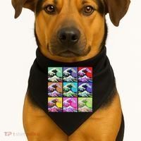 Fine Pop Art Great Wave Retro USA-Made Doggie Bandana thumb 1