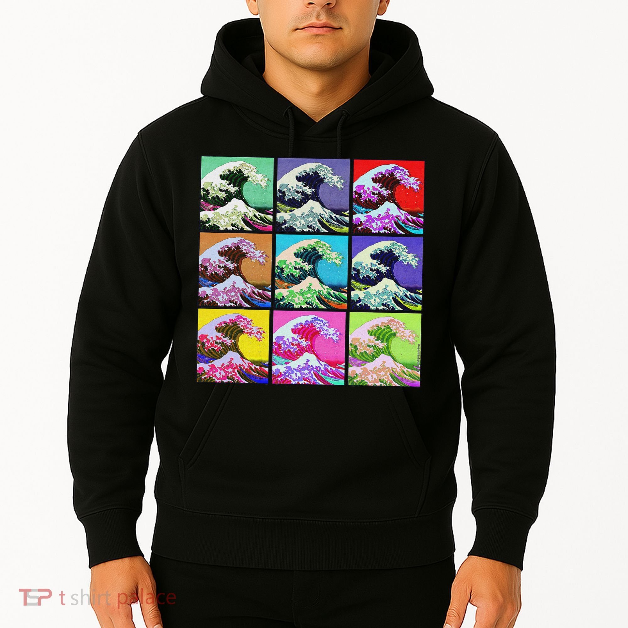 Fine Pop Art Great Wave Retro Hoodie