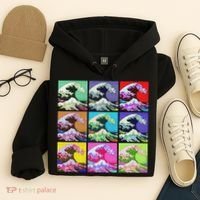 Fine Pop Art Great Wave Retro Hoodie thumb 4