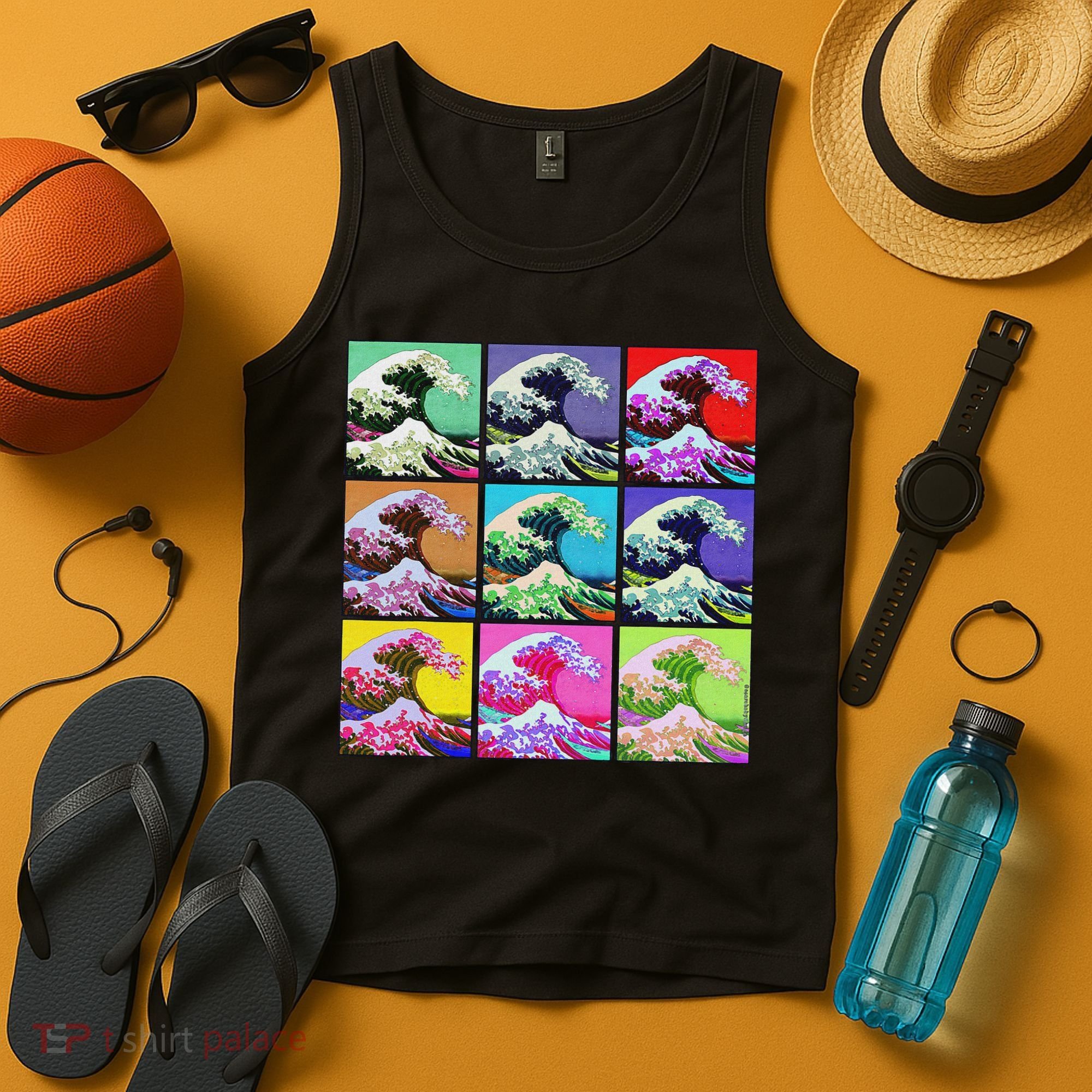 Fine Pop Art Great Wave Retro Tank Top
