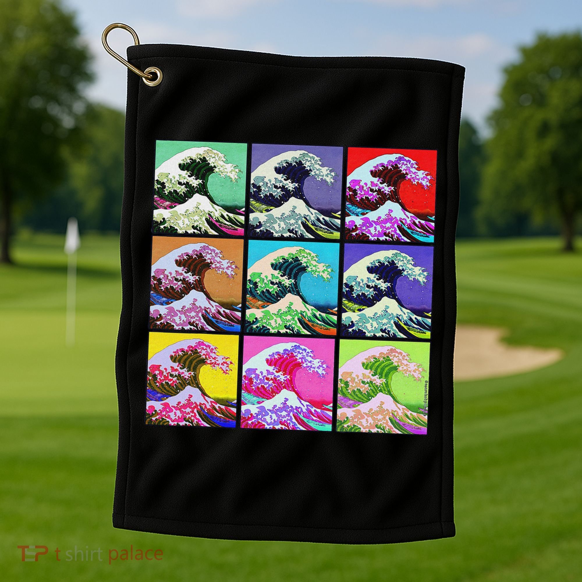 Fine Pop Art Great Wave Retro Golf Towel