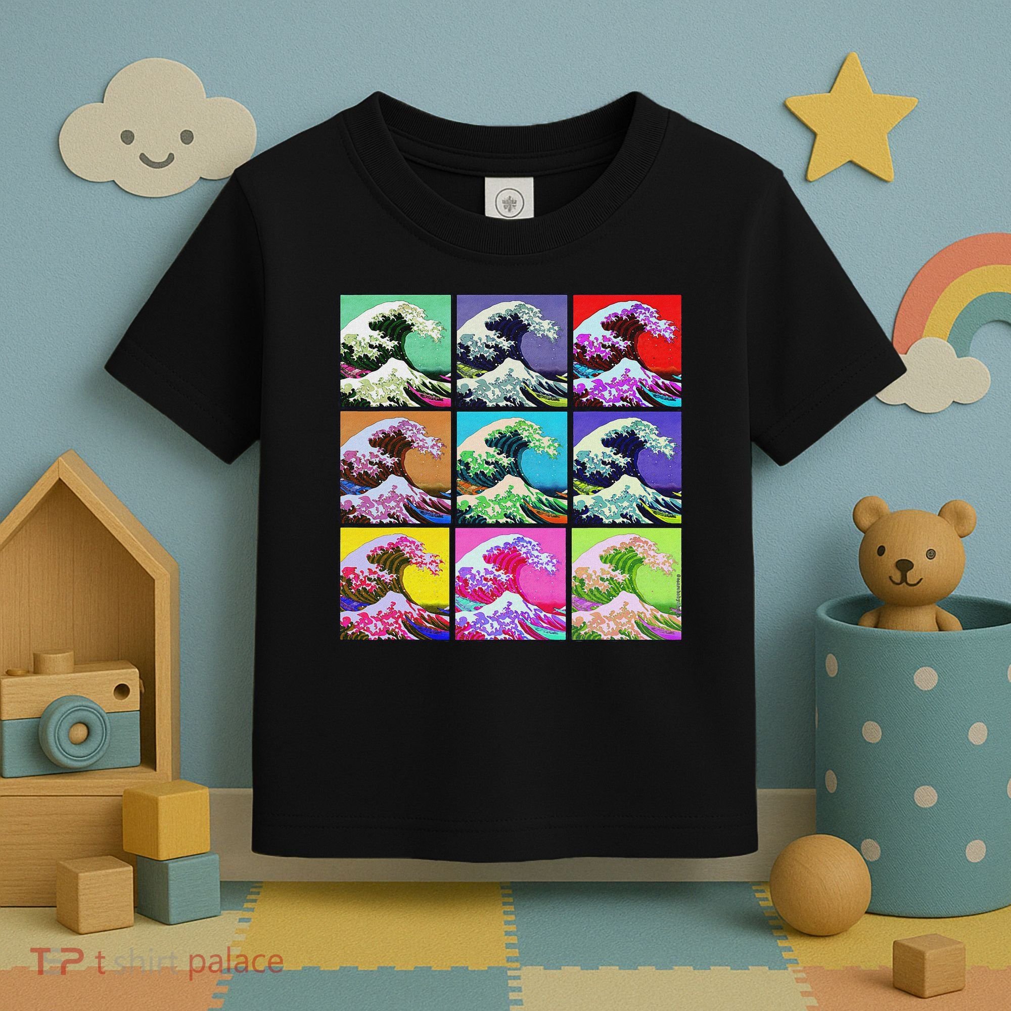Fine Pop Art Great Wave Retro Toddler T-Shirt