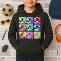 Fine Pop Art Great Wave Retro Kids Hoodie thumb 2