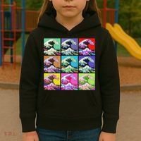 Fine Pop Art Great Wave Retro Kids Hoodie thumb 3