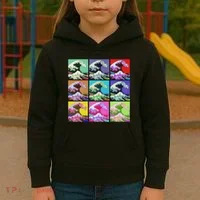 Fine Pop Art Great Wave Retro Kids Hoodie thumb 3