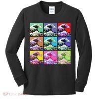 Fine Pop Art Great Wave Retro Kids Long Sleeve Shirt thumb 0
