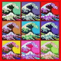 Fine Pop Art Great Wave Retro Santa Hat thumb 1