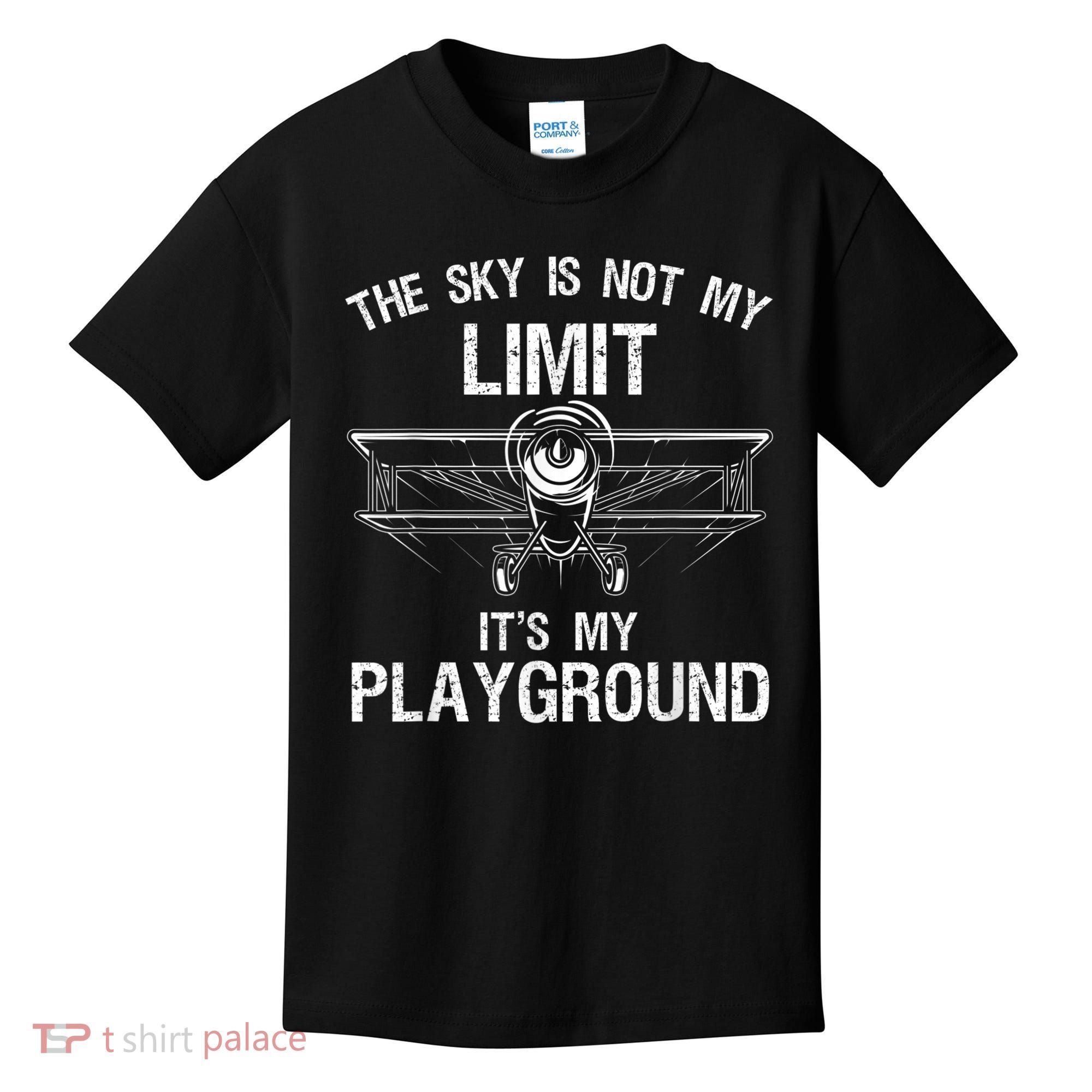 Funny Pilot Art For Men Women Airplane Pilot Aviation Kids T-Shirt