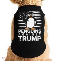 Funny Penguins Against Trump Penguin Flippers Up Resist Doggie Tank thumb 0