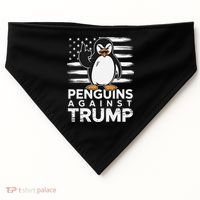 Funny Penguins Against Trump Penguin Flippers Up Resist USA-Made Doggie Bandana thumb 0