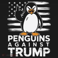 Funny Penguins Against Trump Penguin Flippers Up Resist Bucket Hat thumb 4