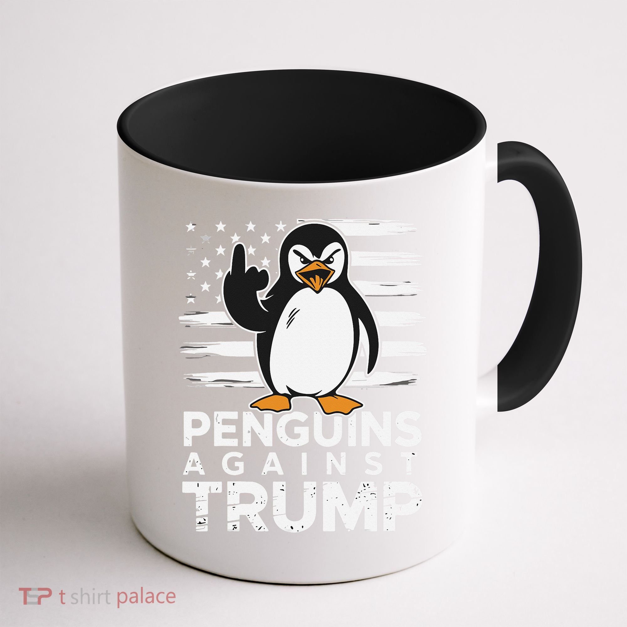 Funny Penguins Against Trump Penguin Flippers Up Resist Coffee Mug