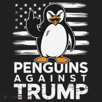 Funny Penguins Against Trump Penguin Flippers Up Resist Beanie thumb 2
