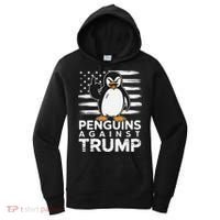 Funny Penguins Against Trump Penguin Flippers Up Resist Women's Hoodie thumb 0