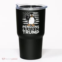 Funny Penguins Against Trump Penguin Flippers Up Resist Tumbler thumb 0