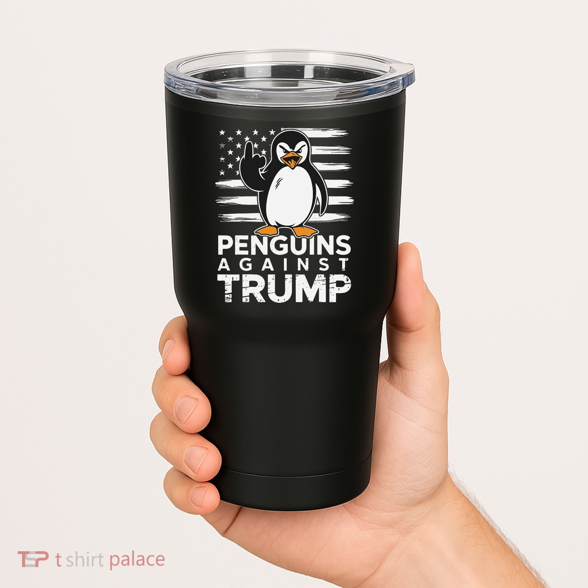 Funny Penguins Against Trump Penguin Flippers Up Resist Tumbler