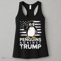 Funny Penguins Against Trump Penguin Flippers Up Resist Women's Tank Top thumb 3