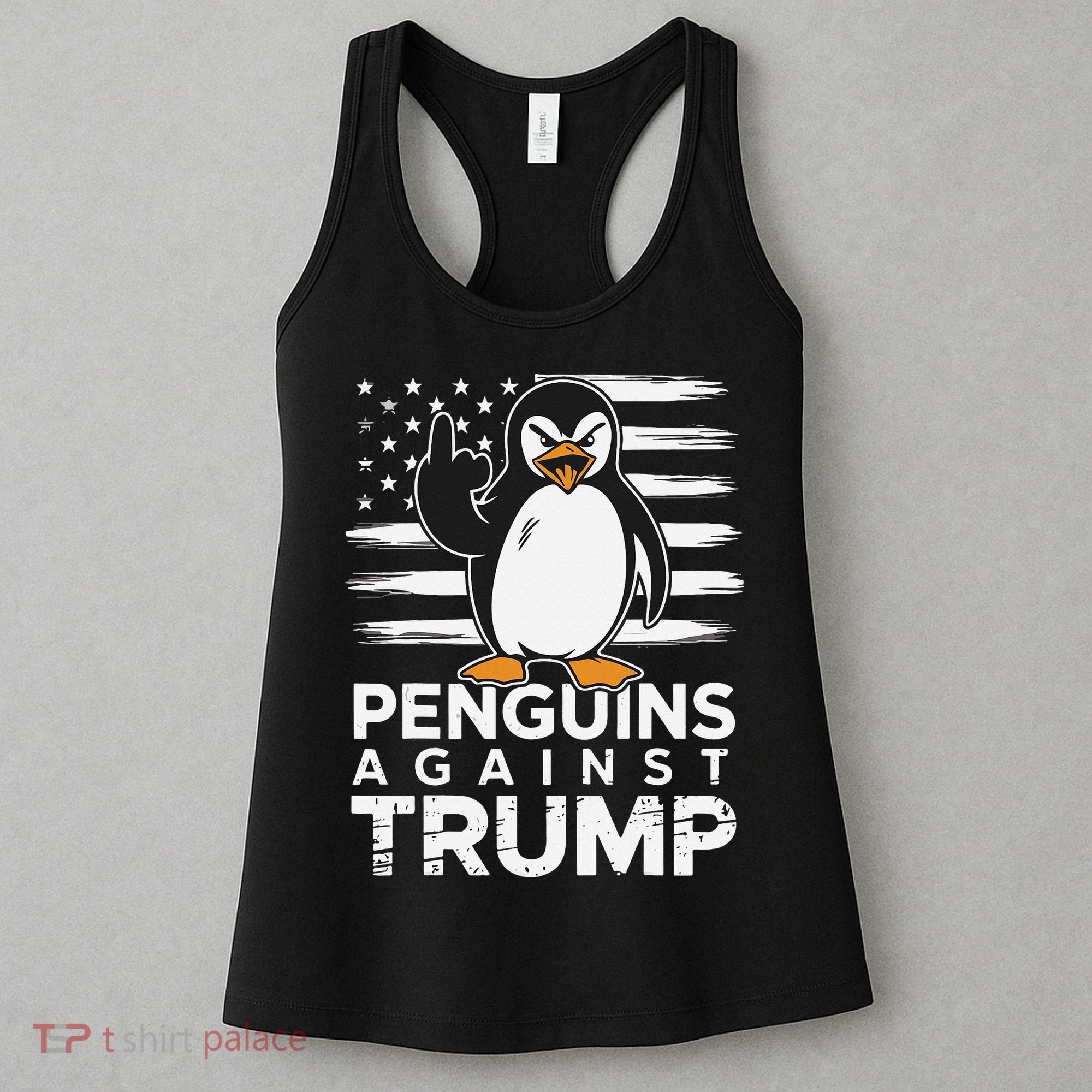 Funny Penguins Against Trump Penguin Flippers Up Resist Women's Tank Top