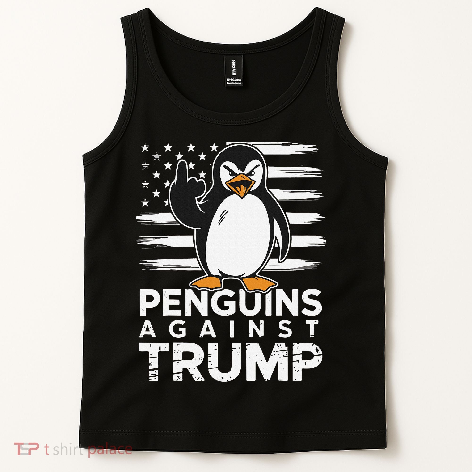 Funny Penguins Against Trump Penguin Flippers Up Resist Tank Top