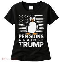 Funny Penguins Against Trump Penguin Flippers Up Resist Women's T-Shirt thumb 0