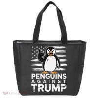 Funny Penguins Against Trump Penguin Flippers Up Resist Tote Bag thumb 0