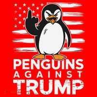 Funny Penguins Against Trump Penguin Flippers Up Resist Santa Hat thumb 1
